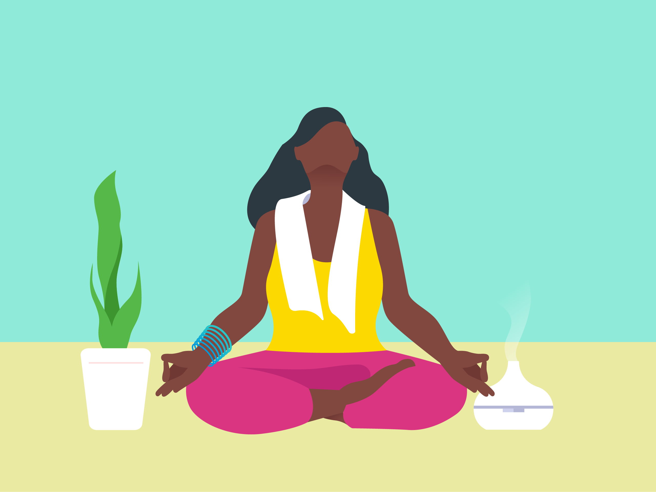 Illustration of woman meditating